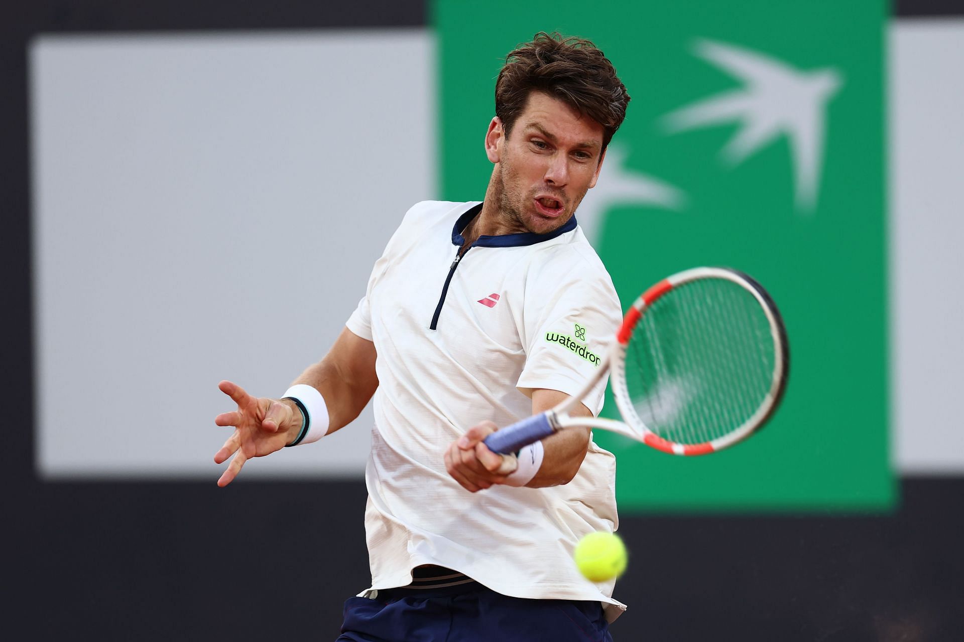 Norrie plays a forehand in the Internazionali BNL D'Italia 2025 - Day Three - Source: Getty